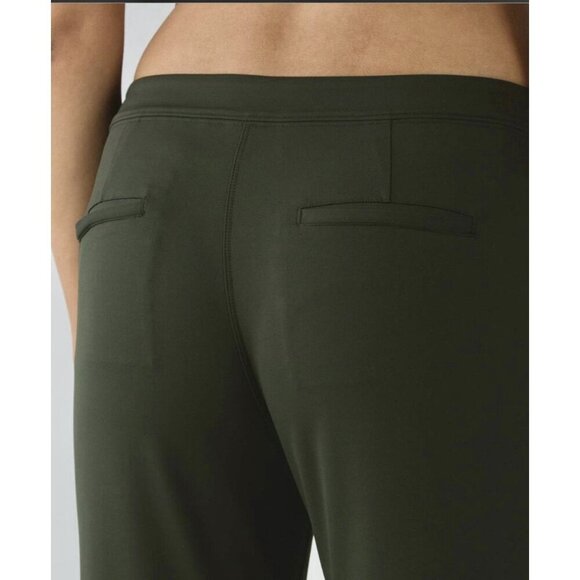 Lululemon Jet Crop Slim Pants Womens 2 Gator Green Luxtreme 7/8 Drawstring - Picture 3 of 12